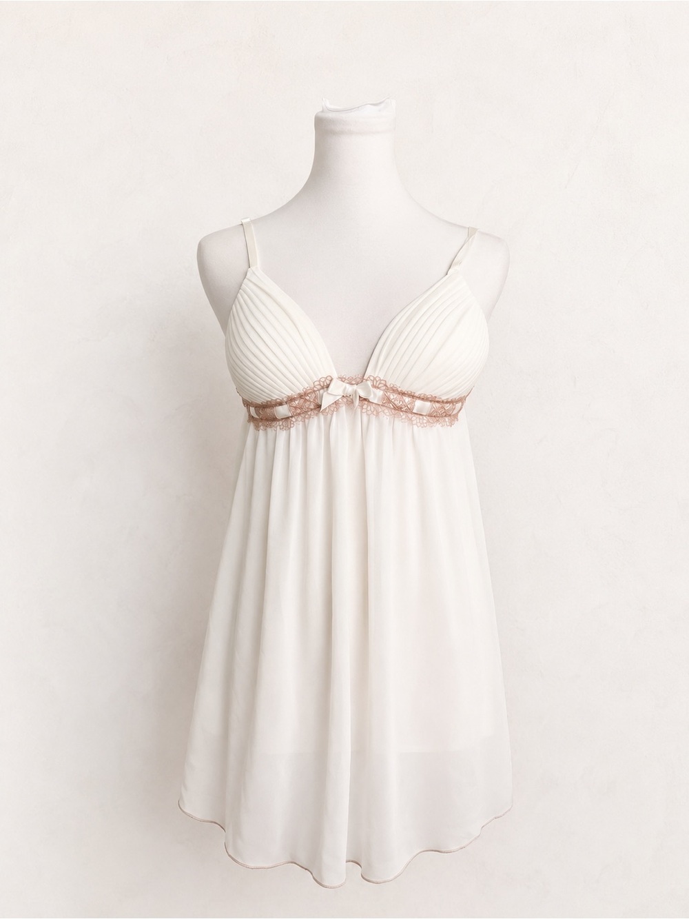 New Vintage Linea Ivory Babydoll Chemise & Matching Set | Bridal Lingerie M